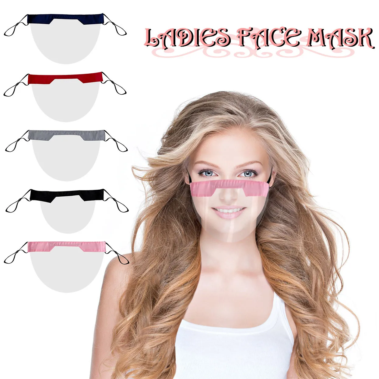 2 шт. моющаяся многоразовая Удобная прозрачная маска из ПВХ| |