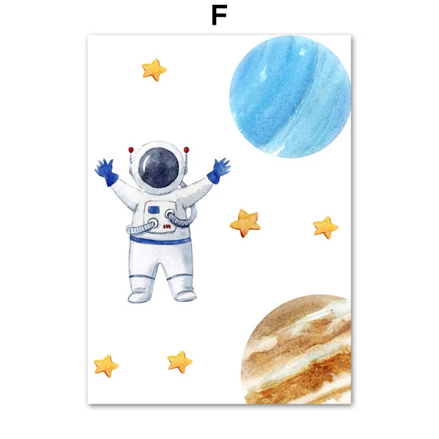 

Planet Astronaut Rocket Motivational Quote Wall Art Canvas Painting Nordic Posters and Prints Wall Pictures Kids Room Home Decor