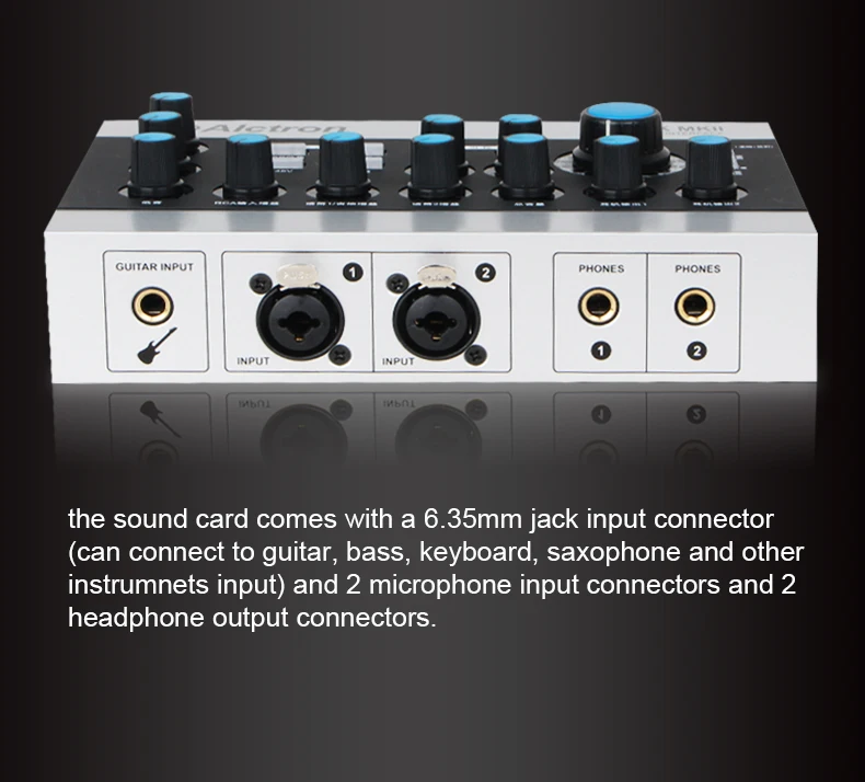 Alctron U16K MKII мульти-эффект USB звуковая карта аудио интерфейс полнофункциональный USB аудио интерфейс профессиональный для записи