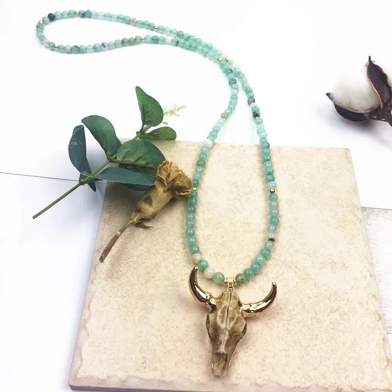 Luxury Multicolor Natural Stone Necklace Bohemian Atmosphere Dangle Accessories Ladies High Quality Jewelry 2020 New Choker | Украшения и