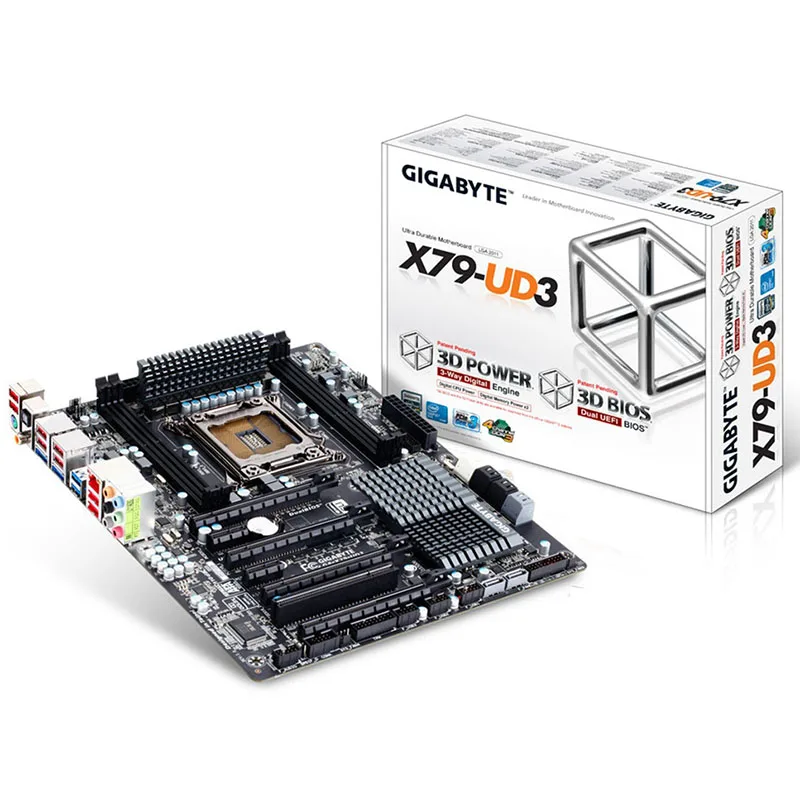 Для GIGABYTE GA-X79-UD3 материнская плата LGA 2011 DDR3 X79-UD3 для Intel X79 32GB десктопная SATA III PCI-E X16
