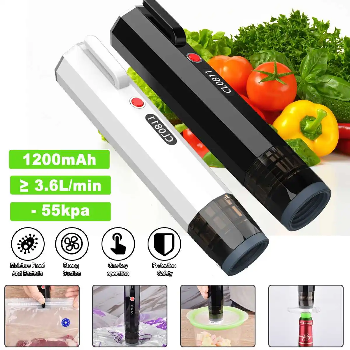 

Ручной компрессионный вакуумный насос, 1200 мАч, 0-55 кПа