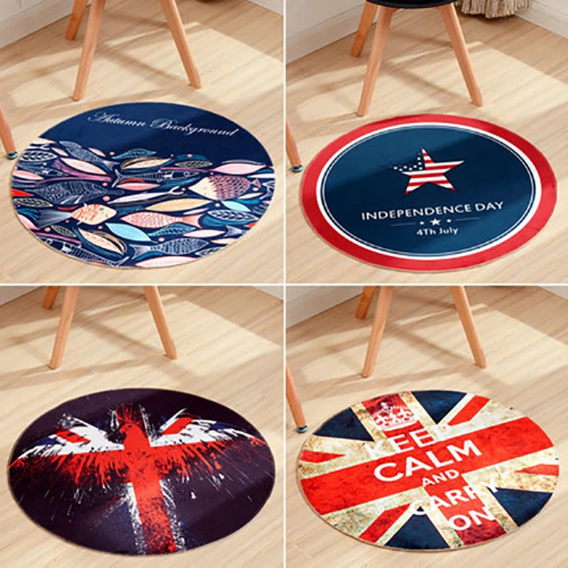 

Zeegle Cartoon Carpets For Living Children's Rug Non-slip Round Carpet Baby Crawling Mats Computer Chair Floor Rug Soft Kids Mat