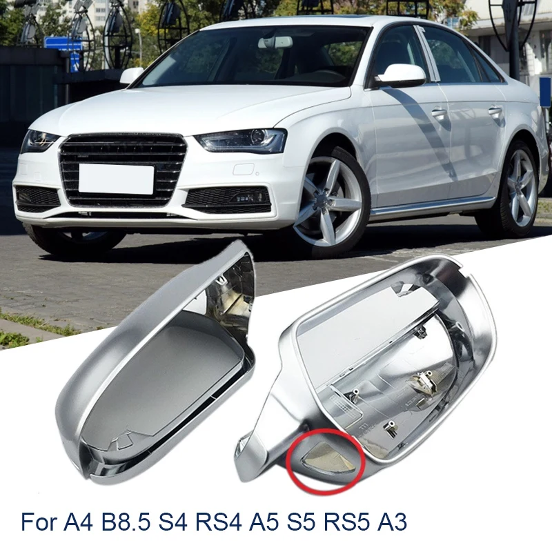 

Chrome Rear View Mirror Cover-Side Mirror Cover Cap with Lane Assist For- A3 2010-13 A4 B8.5 2013-16 A5 S5 2010-16