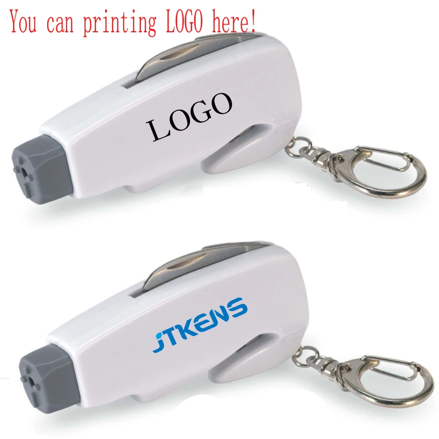 

Print LOGO Keychain car safety hammer window breaker emergency escape broken window multifunctional hammer mini six in one