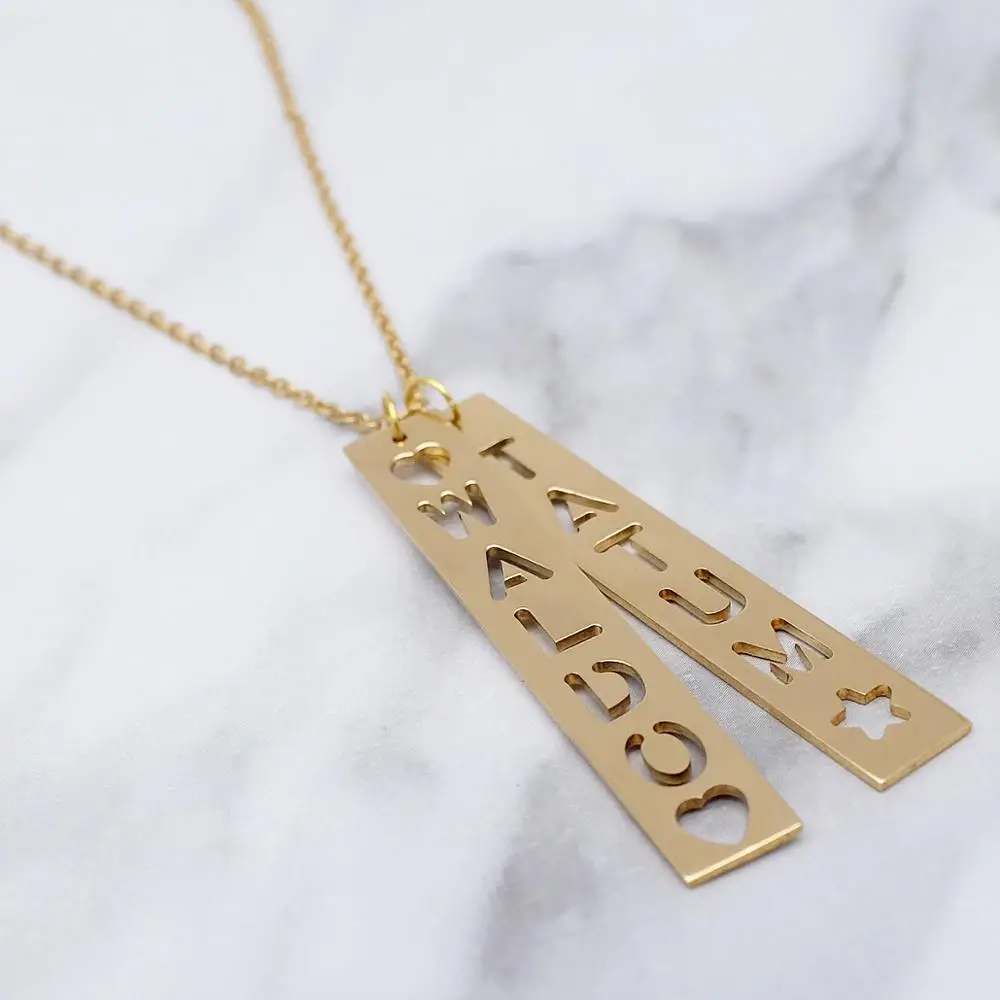 

Custom Vertical Bar Necklace, Personalized Names Bar Pendant Necklace, Personalized Bar Necklace, Gift for Her Mother Gift