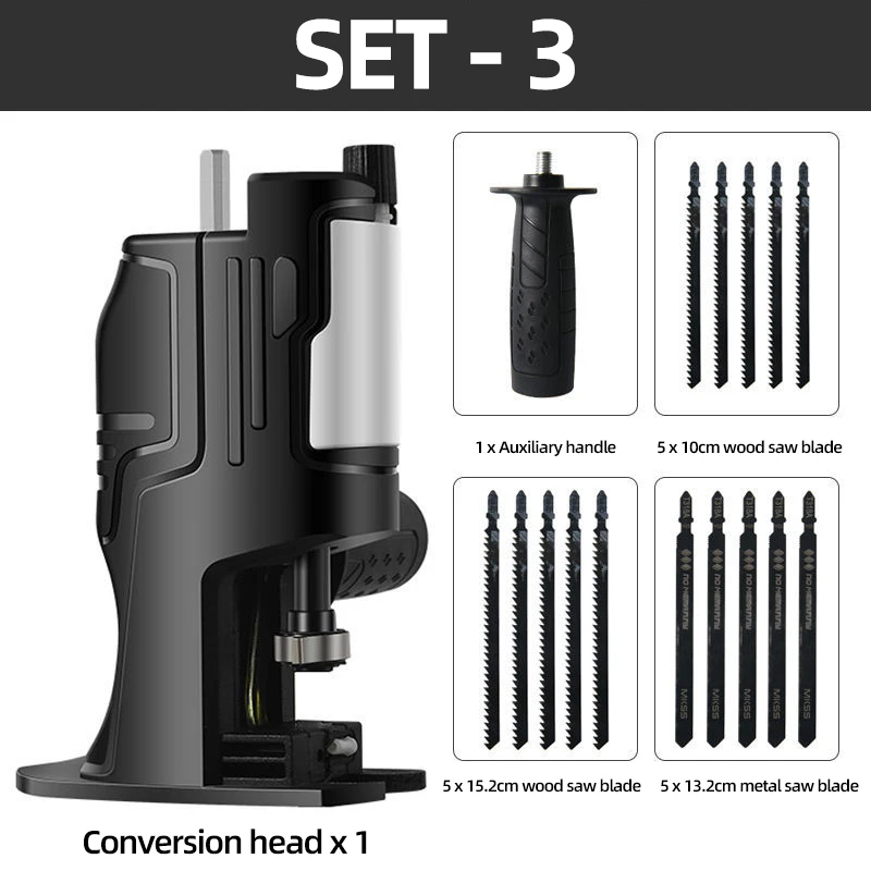 

Портативный адаптер сабельной пилы, автоматическая заправка, электрическая дрель для электрической пилы для режущего инструмента для дерева и металла с пилой