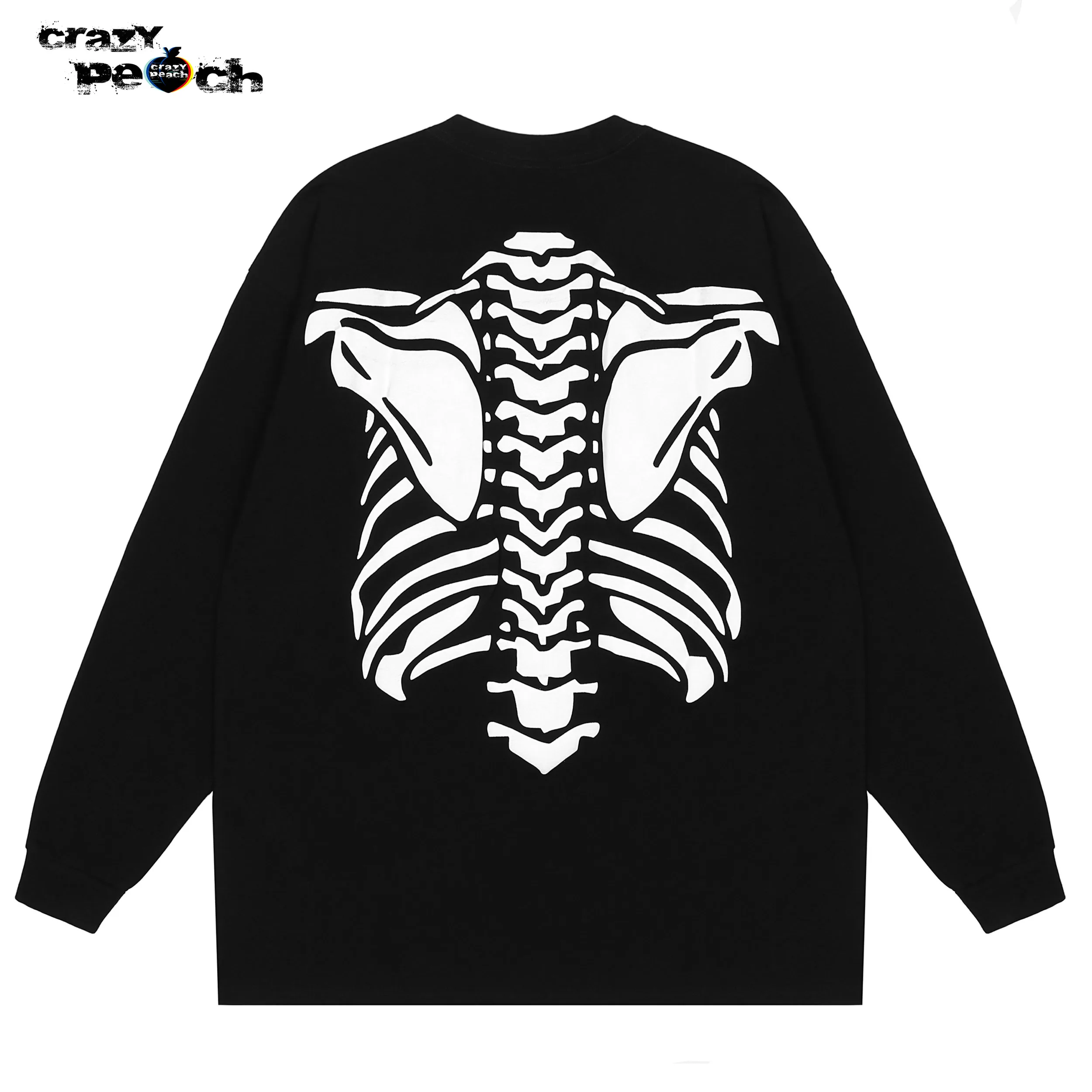 

Unisex Hip Hop Oversize T-Shirt Streetwear Harajuku Graphic Print T Shirt 2021 Men Autumn Long Sleeve Tshirt Cotton Loose black