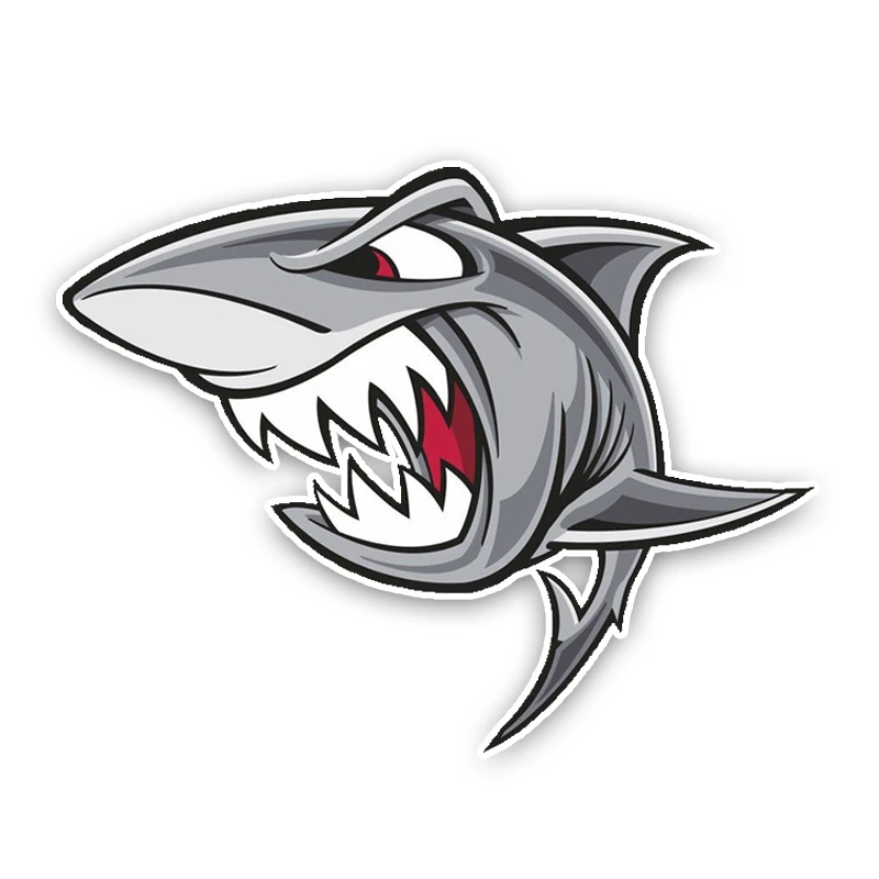 

Angry Great White Shark Cartoon Graffiti Car Stickers Styling for Bumper Cover Scratches Decal Decoration Accessories KK14*11cm