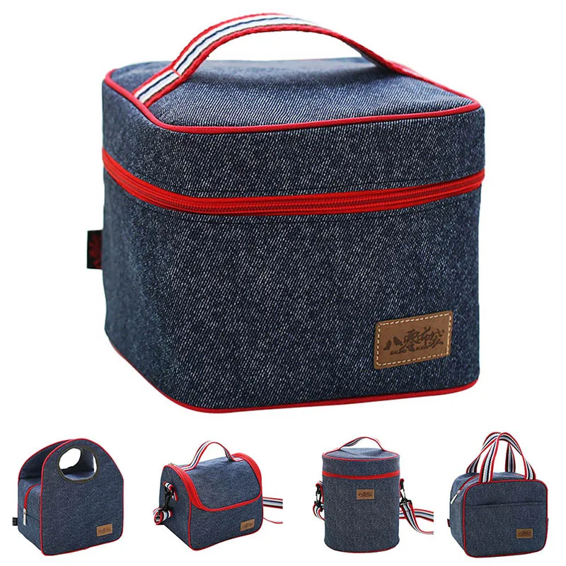 

New Stylish Picnic Bag Oxford Cloth Lunch Box Portable Thermal Handbag Cooler Insulated Lunch Bag For Women Kids School Student