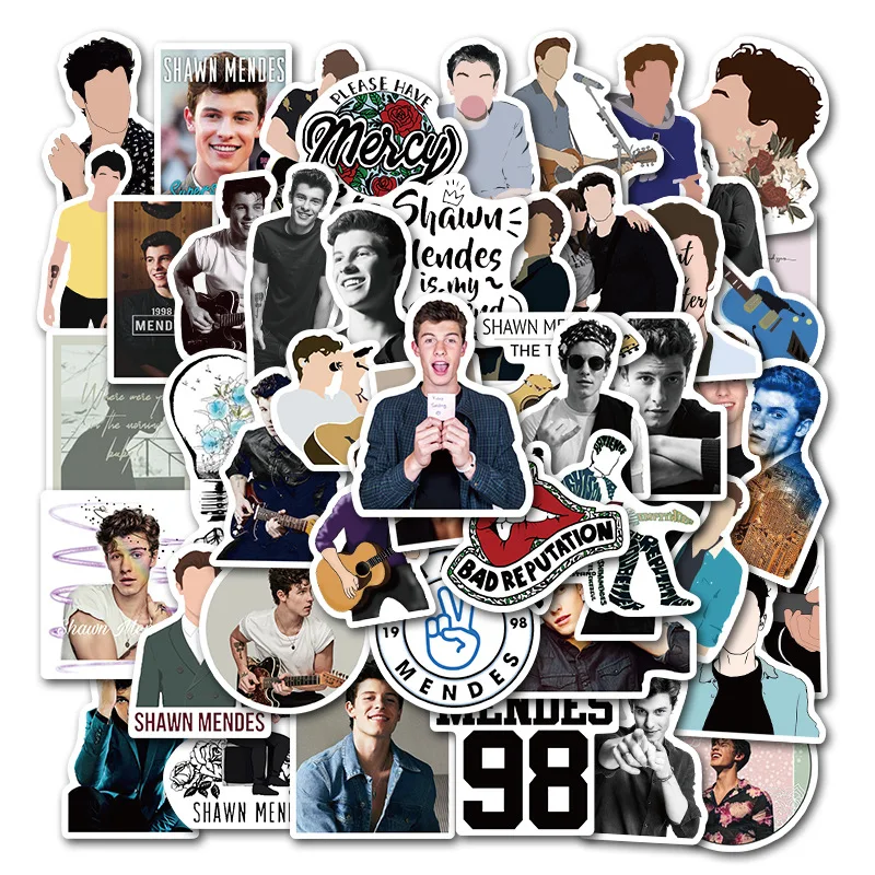 

25/50PCS Canadian Singer Shawn Mendes Graffiti Stickers Waterproof PVC Decal for Laptop Helmet Bicycle Luggage Phone Diy Sticker