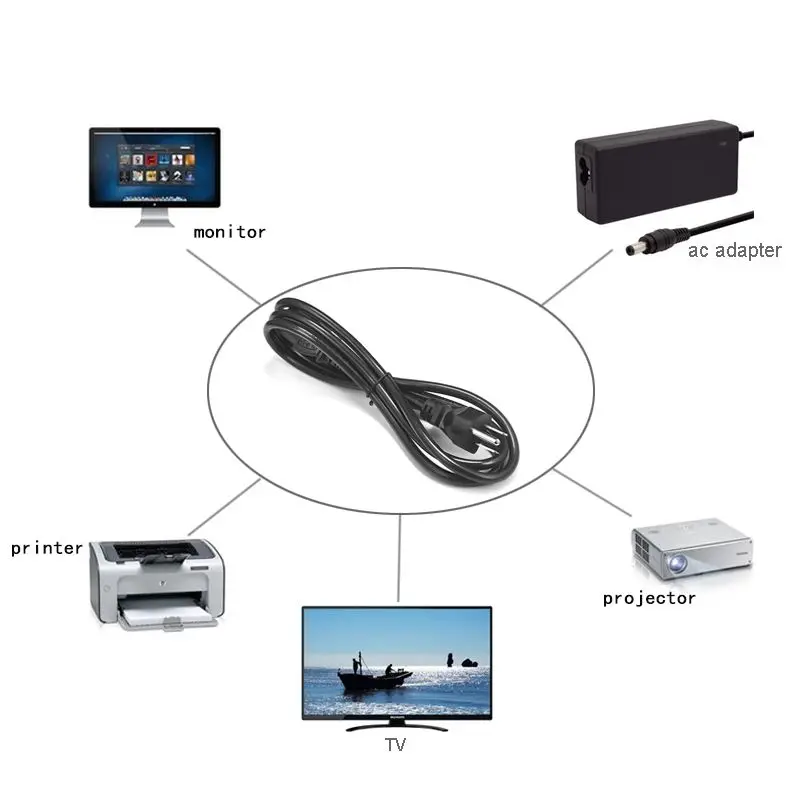 Шнур питания переменного тока 1 5 м 18AWG штепсельная вилка стандарта США NEMA 15P IEC C13