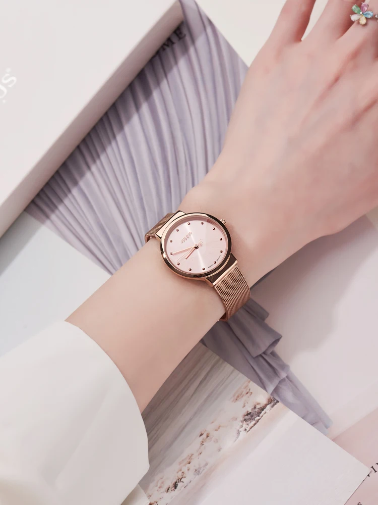 

Women Bracelet Watch Stainless Steel Clock For Girl Simple Fashion Time Rose Gold Hour Female Young Lady Gift Junior Wristwatchs