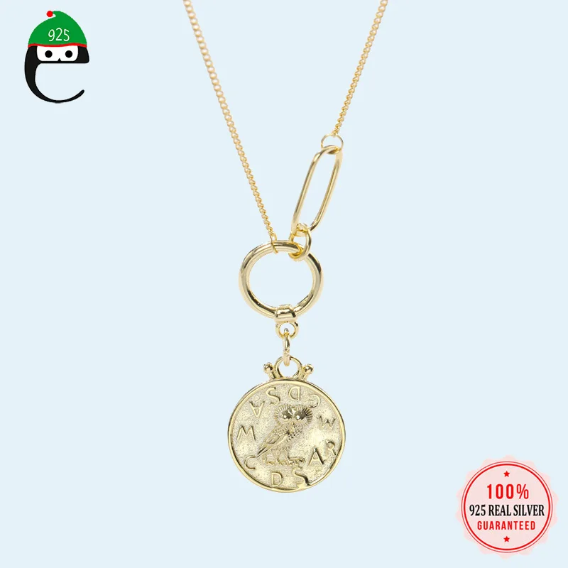 Ожерелье для монет из настоящего серебра 925 пробы ювелирное изделие украшение в