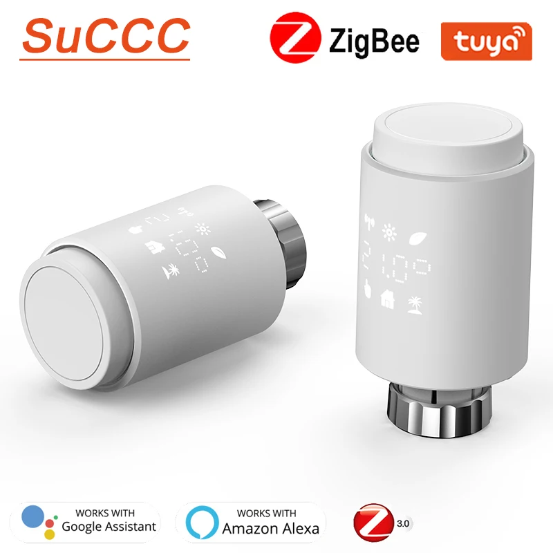 Zigbee 3.0 Thermostat Tuya Radiator Actuator Valve Smart Programmable TRV Temperature Controller Alexa Voice Control New