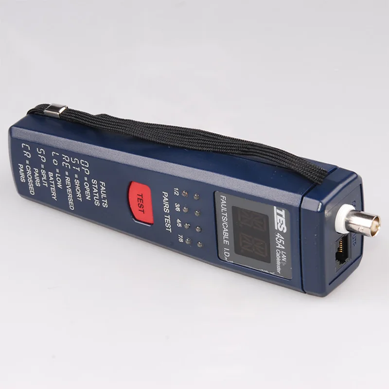 Цифровой тестер сетевых кабелей TES 45A защита от перегрузки коаксиального