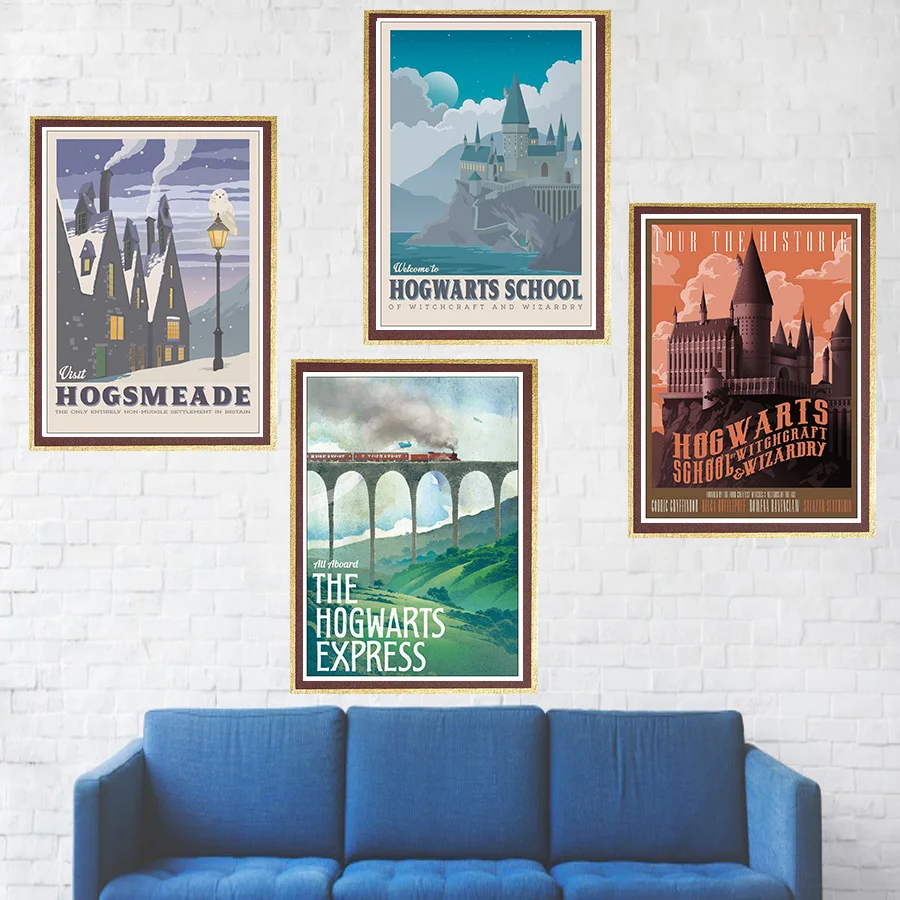 Холст плакат Экспресс Diagon аллея Hogsmeade настенная художественная живопись киноплакаты домашний декор наклейка на стену