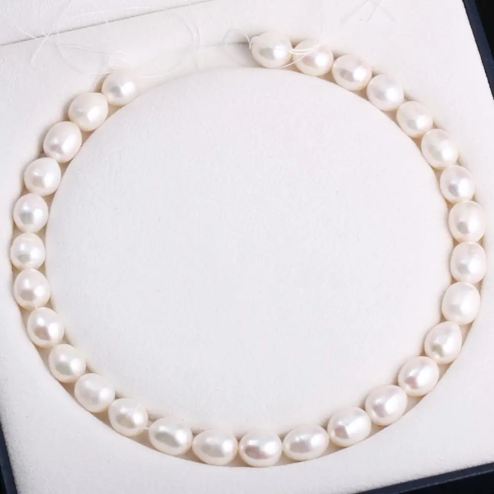 

Freshwater Rice-shaped White Pearl Loose Beads 11-12 Mm For DIY Bracelet Earring Necklace Sewing Craft Jewelry Accessory
