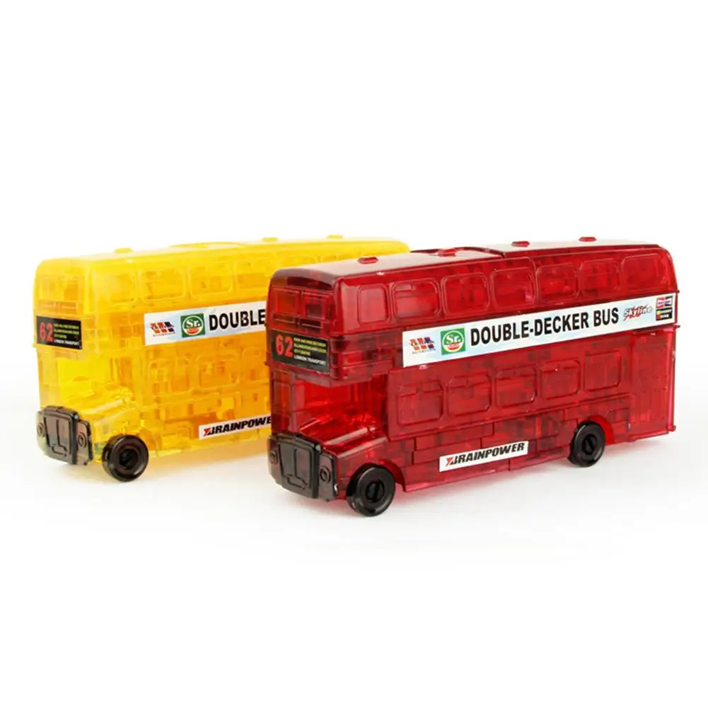 

3D Crystal Bus Car Puzzles Model DIY Building Blocks Kids Toy Gift New