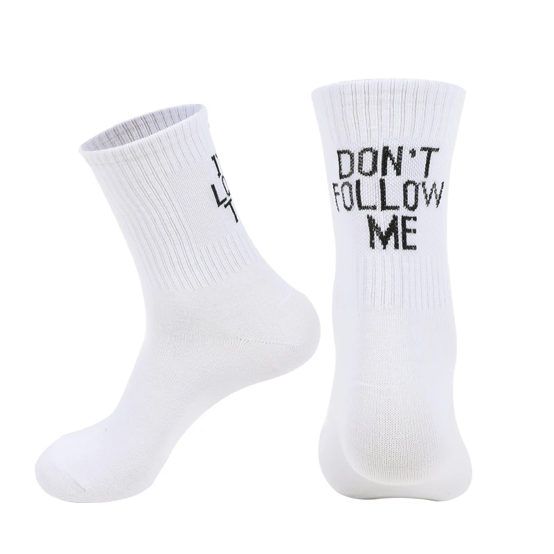 

Носки унисекс с буквенным принтом, модные повседневные хлопковые носки в стиле хип-хоп, средней длины