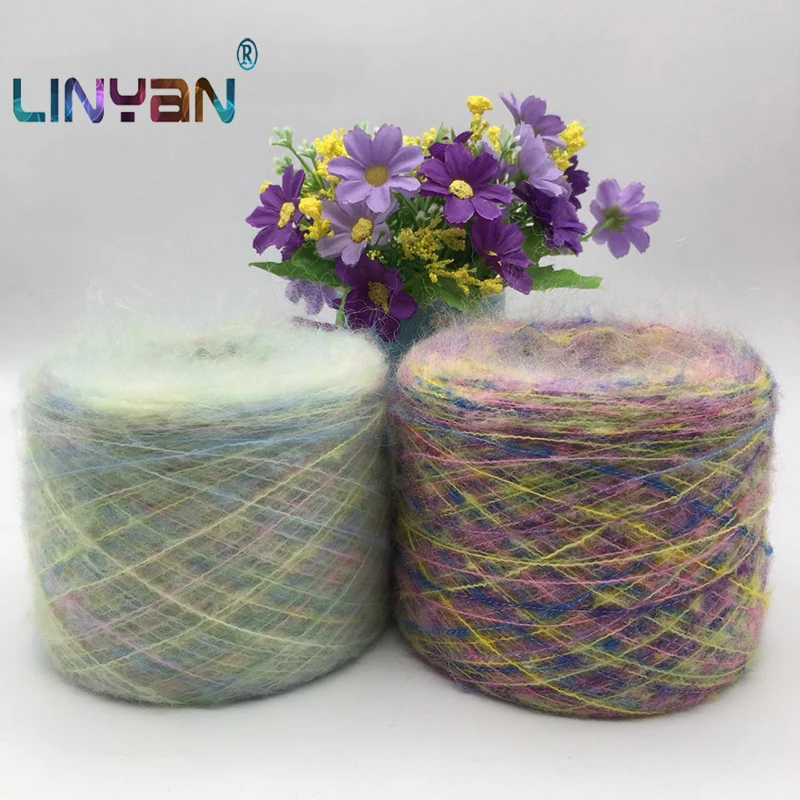 2 Теннисные Мячи * 100g пространства на основе красителя шерсть мохер пряжа для