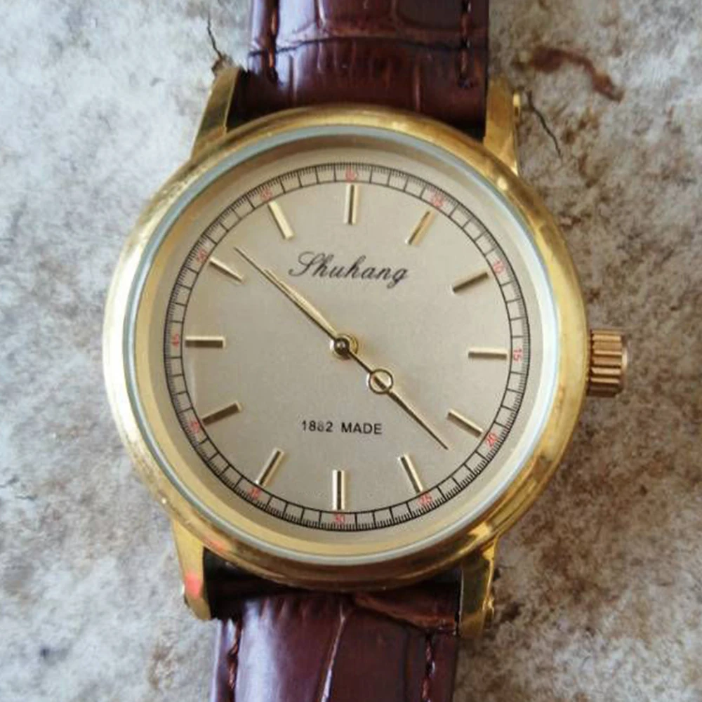 Brass Mechanical Hand Wind Wristwatches Men Retro Watch Mens Antique Designer Watches Men Calendar Water Resistant Clocks 2020