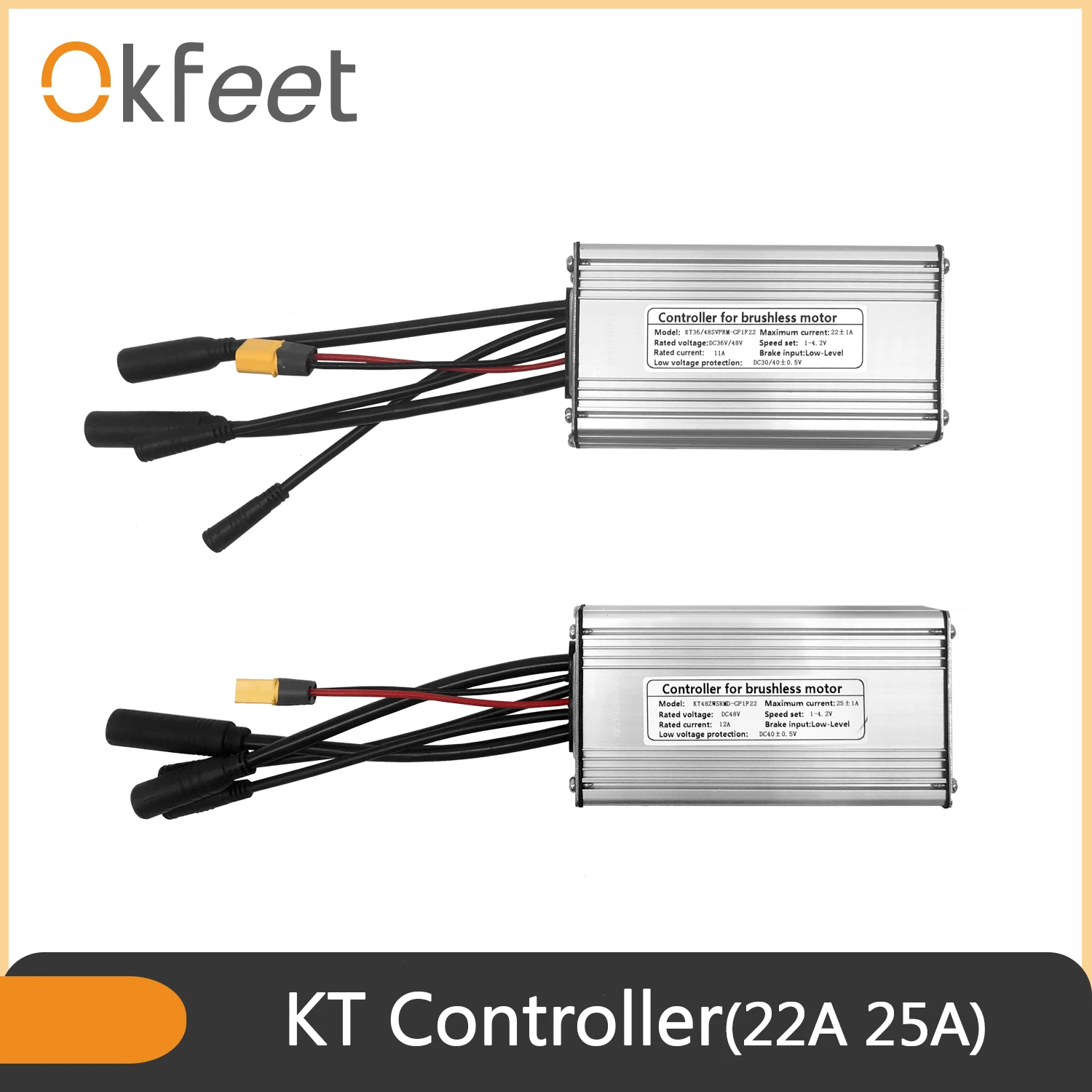 Контроллер Okfeet KT для электрического велосипеда 36 В 48 22 25 А водонепроницаемый Sinewave