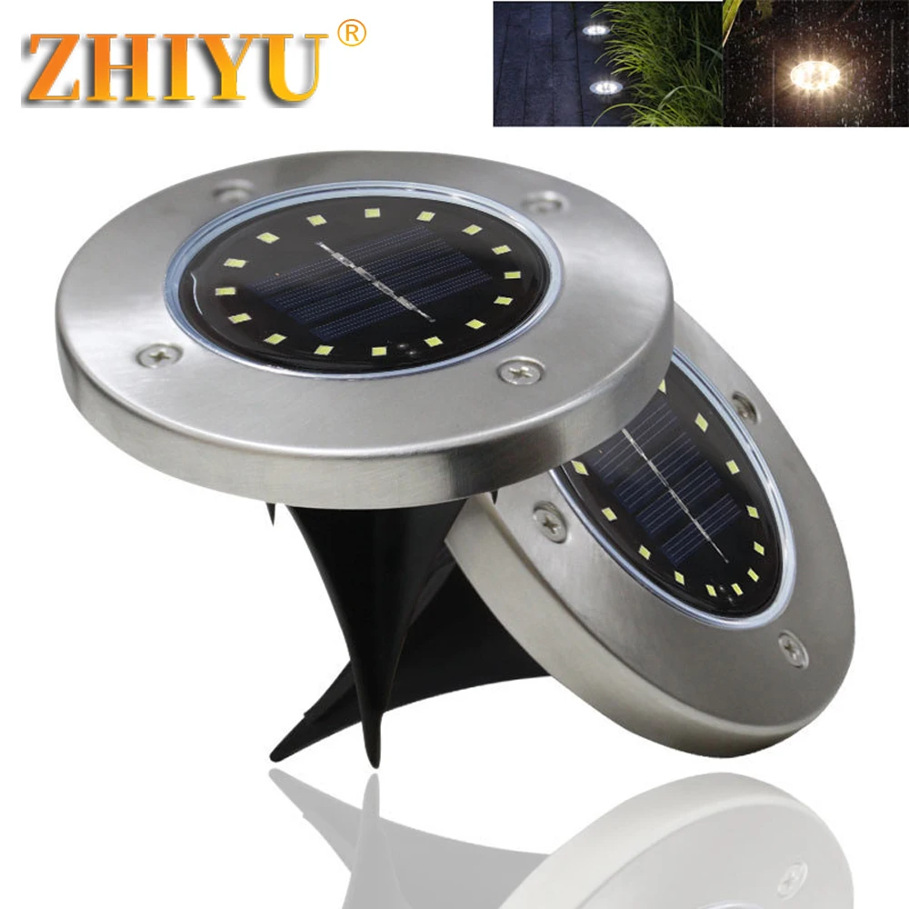 

Solar Underground Light 20LED Multi-color Optional Stainless Steel Outdoor Lawn Light Rainproof Floor Lamp Garden Decoration