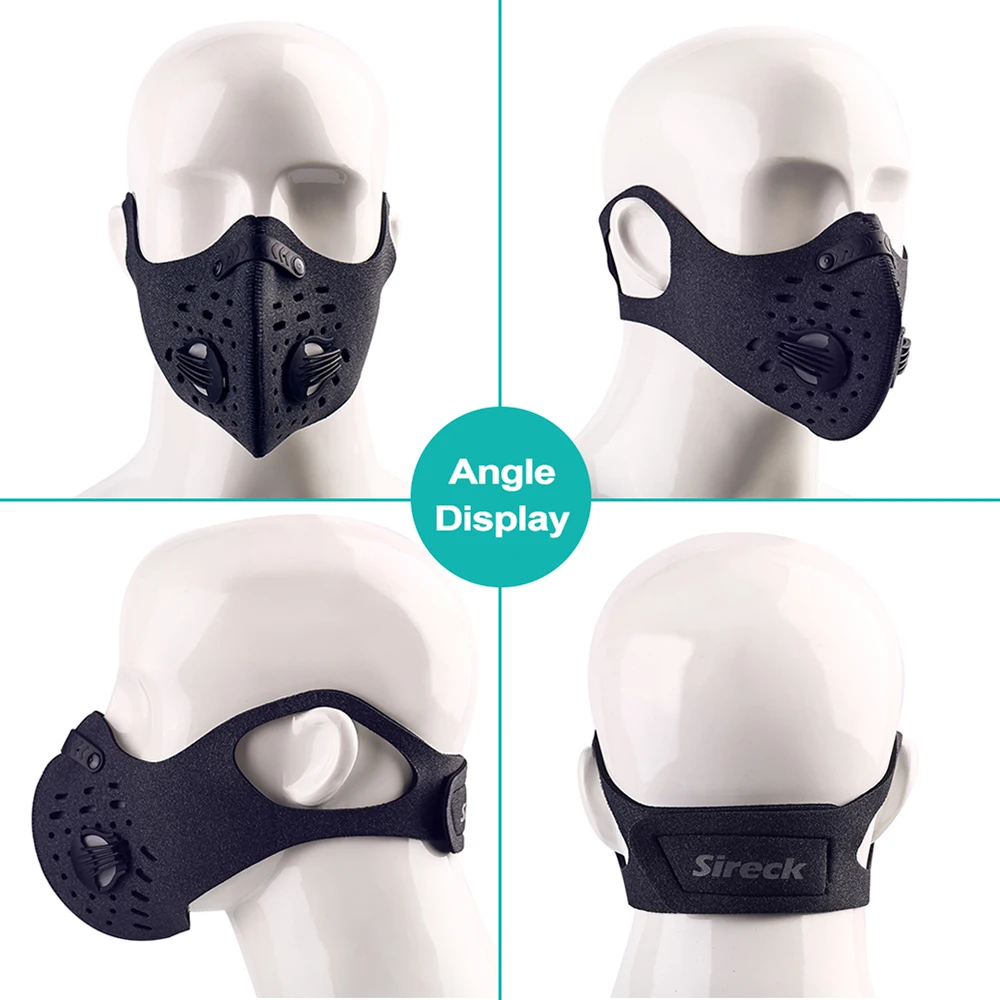 Sireck Cycling Face Mask Activated Carbon Bike Bicycle Dustproof Sport Running Ski With 3pcs Filter | Спорт и развлечения