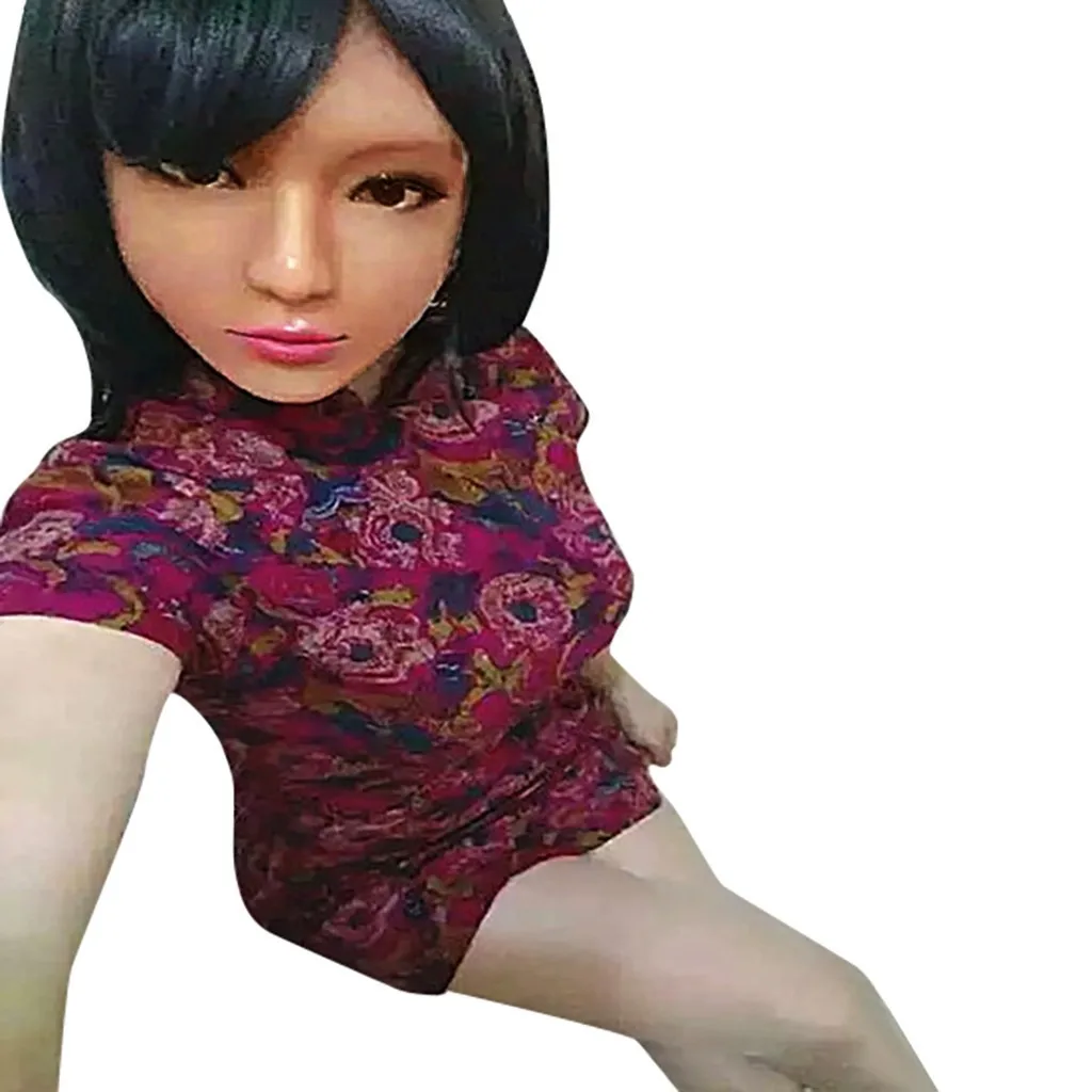 Новинка забавная Реалистичная женская маска на Хэллоуин для лица капюшон