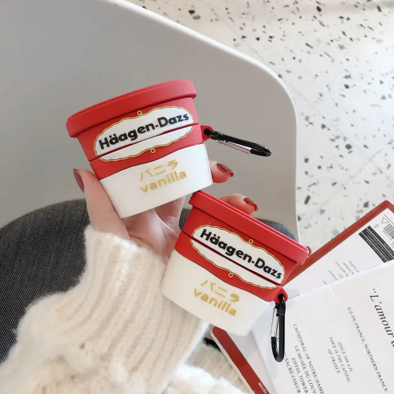 

Креативный чехол Ice Gream для Airpods 1 2, защитный чехол для беспроводных Bluetooth наушников Airpods Pro, силиконовый мягкий чехол