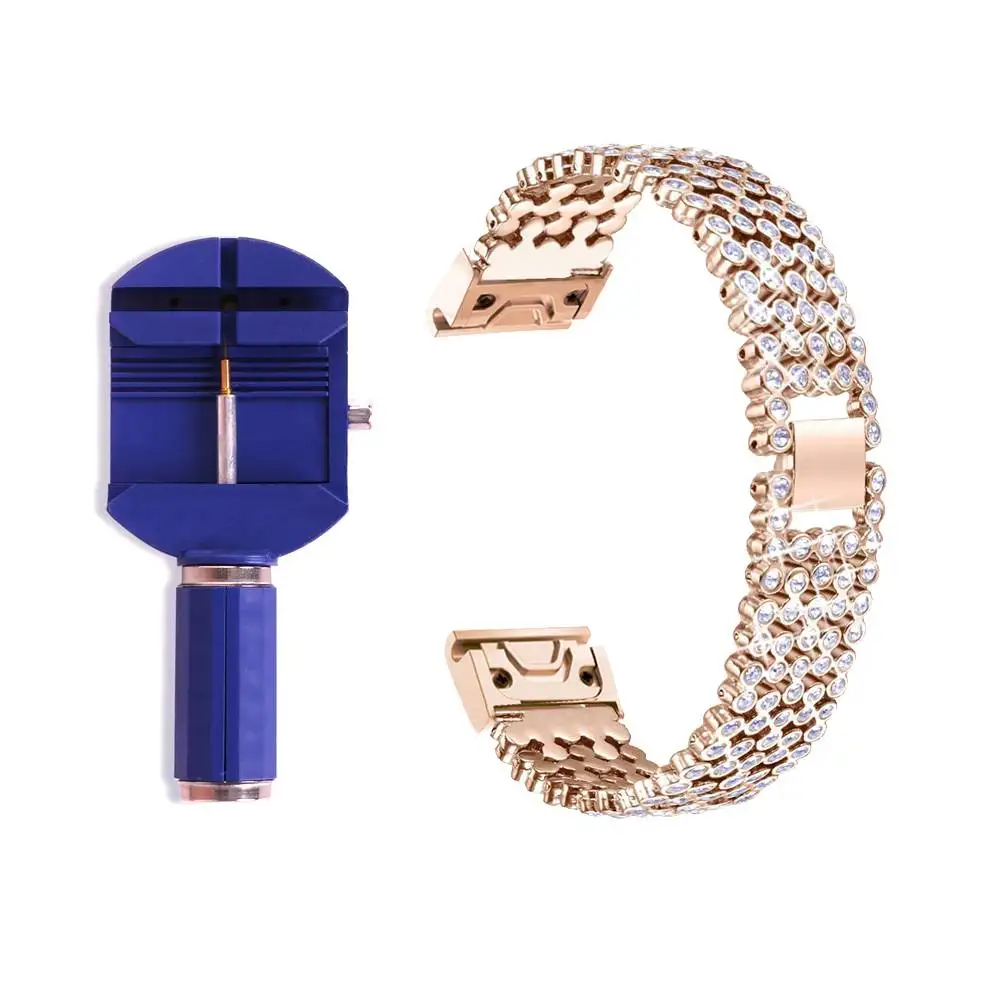 Rose 5-Ponit Bling YOOSIDE Fenix 6S Quick Fit Женский браслет 20 мм Кристалл Bling часы из металлического сплава ремешок для Garmin Fenix 5s/5s Plus - Цвет: Rose 5-Ponit Bling