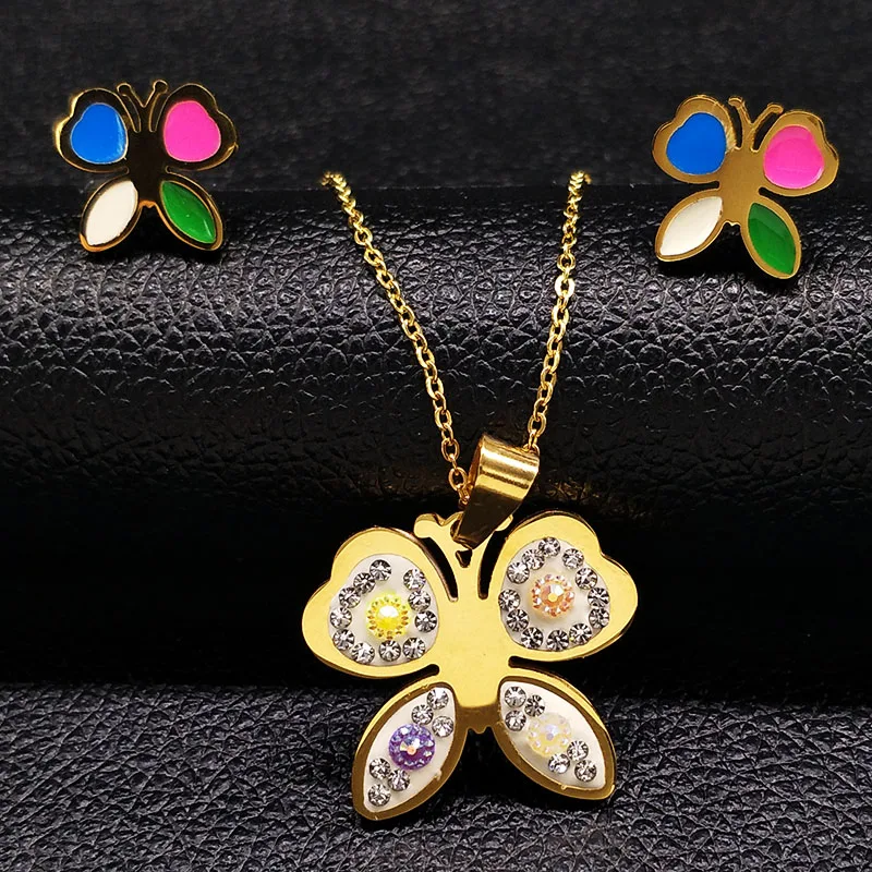 2021 бабочка обувь с украшением в виде кристаллов нержавеющая сталь комплект из