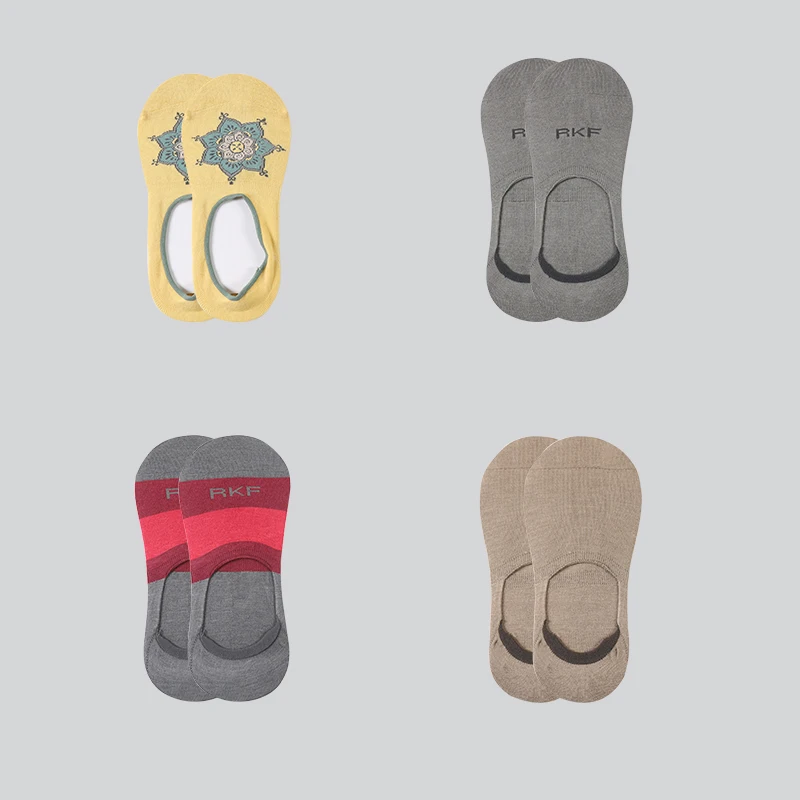 Носки-невидимки мужские с силиконовой подкладкой Нескользящие из дышащего