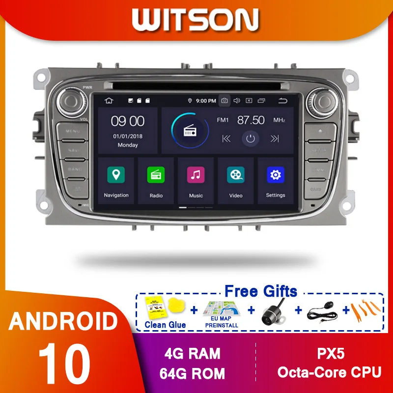 WITSON! Android 10 Octa core PX5 автомобильный DVD плеер для FORD MONDEO FOCUS C Max S MAX GALAXY 4 Гб RAM 64 ГБ