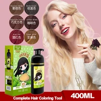 400ml fashion mild formula 5 minutues instant hair dye plant extracts white hair into black hair shampoo easy to use hair care