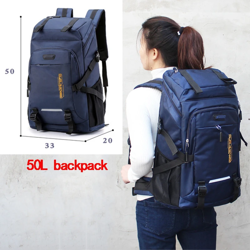 50L deep blue 80L водонепроницаемый мужской рюкзак унисекс для путешествий, спортивная сумка для альпинизма, туризма, альпинизма, кемпинга, рюкзак для мужчин - Цвет: 50L deep blue