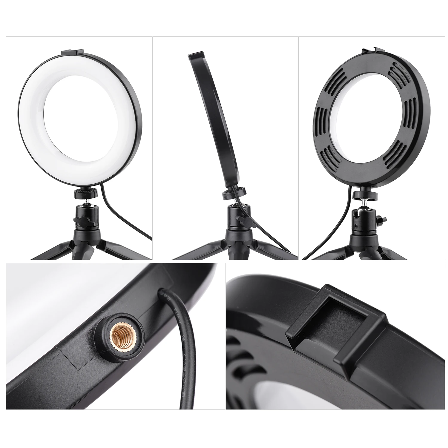 6 дюймов USB кольцевой светильник селфи Красота светодиодный 3 ing режима затемнения