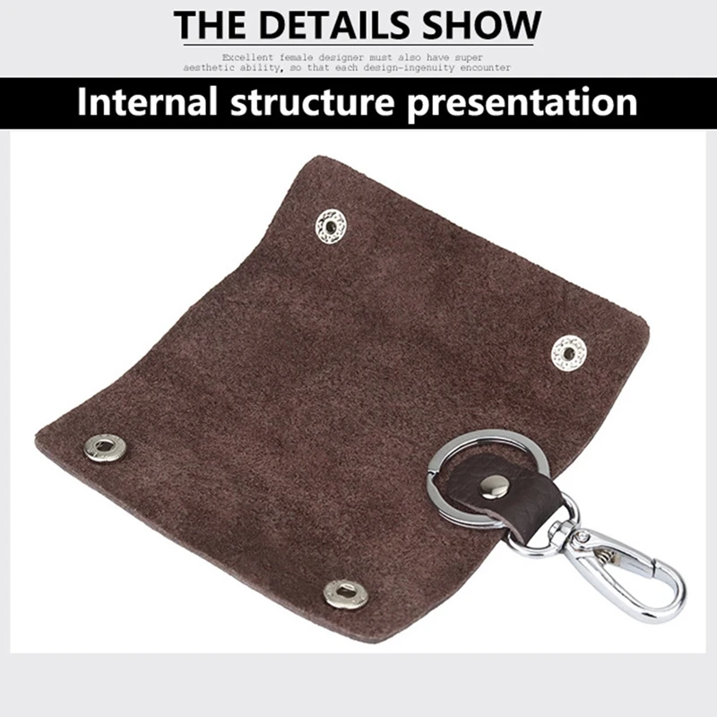 

PU Leather Door Lock Key Bag Multifunctional Men's Retro Gift Ladies Key Bag