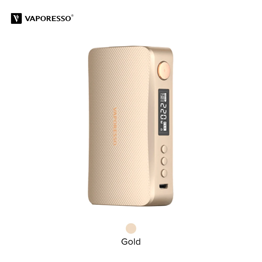 Золотой 220 Вт Vaporesso роскошный мод Vape Box Mod power от Двойной 18650 батареи, совместимы с 510 атомного электронной сигареты - Цвет: Золотой