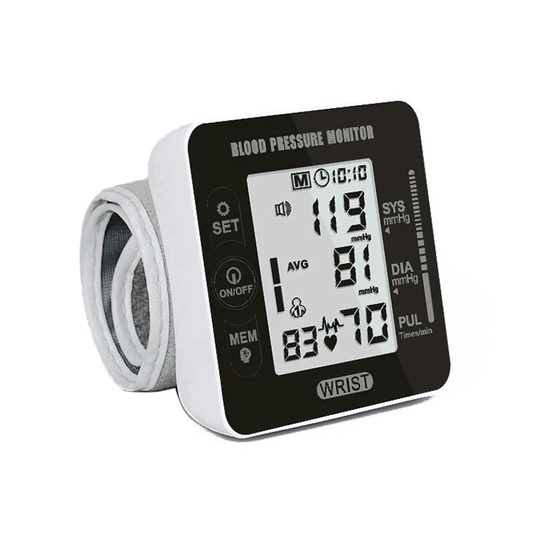 

Digital Adult Blood Pressure Heart Monitor Tensiometer BP Wrist Cuff Tonometer Automatic Sphygmomanometer BP Pulse Rate Meter