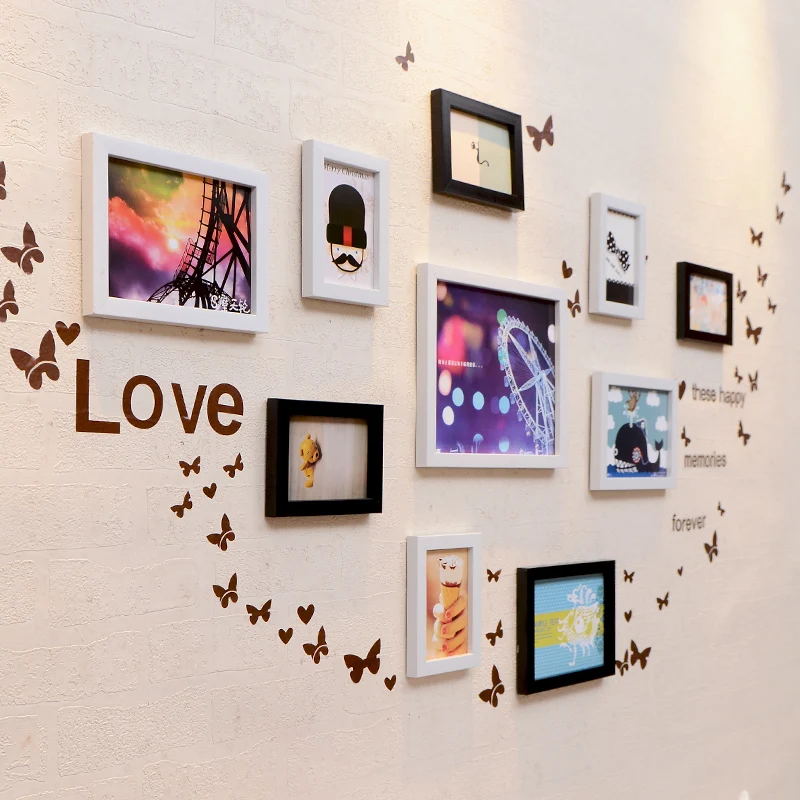 Новый стиль фоторамки набор 10 шт./компл. настенный фоторамка Комбинации высокое