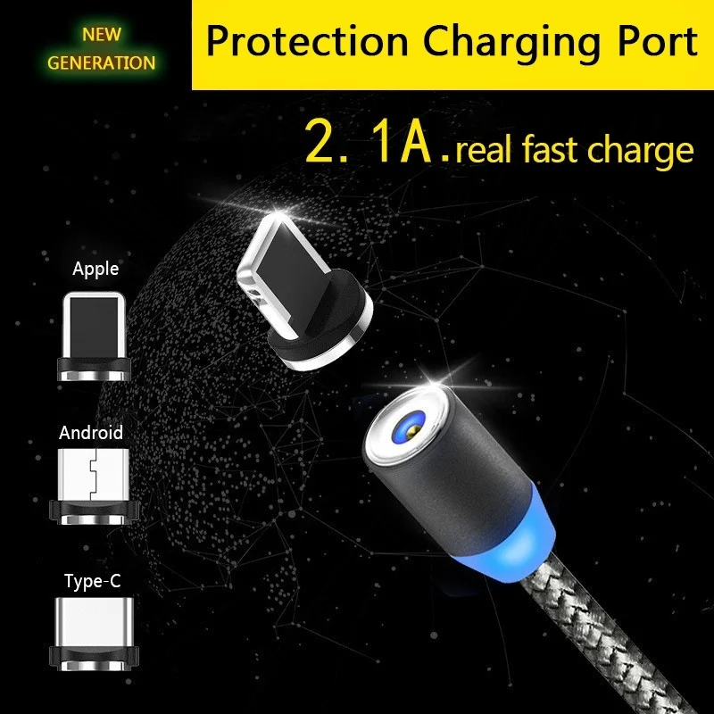 Магнитный USB-кабель для быстрой зарядки кабель USB Type-C Redmi S2 6A NOTE 7 6 PRO Mi 9 8 5 5X 6X A2 Xiaomi 4
