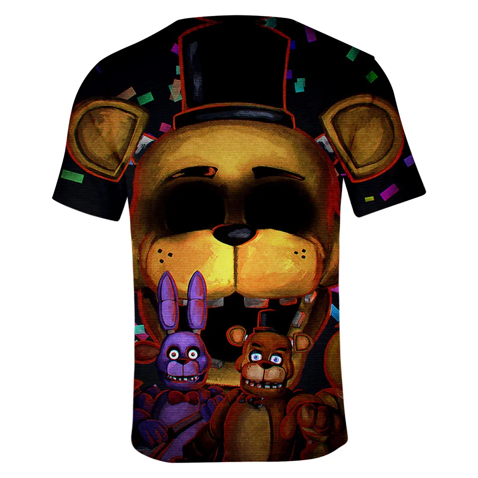 Fnaf/футболка с 3D принтом Новинка года, футболка FNAF для мальчиков летняя уличная футболка s Five Nights at Freddy's топы с аниме, мужская одежда
