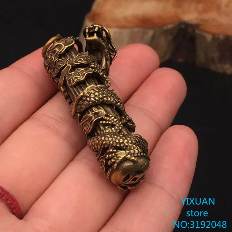 

Pure Copper Pendant Panlong small pendant Jiuzi real Dragon Pendant