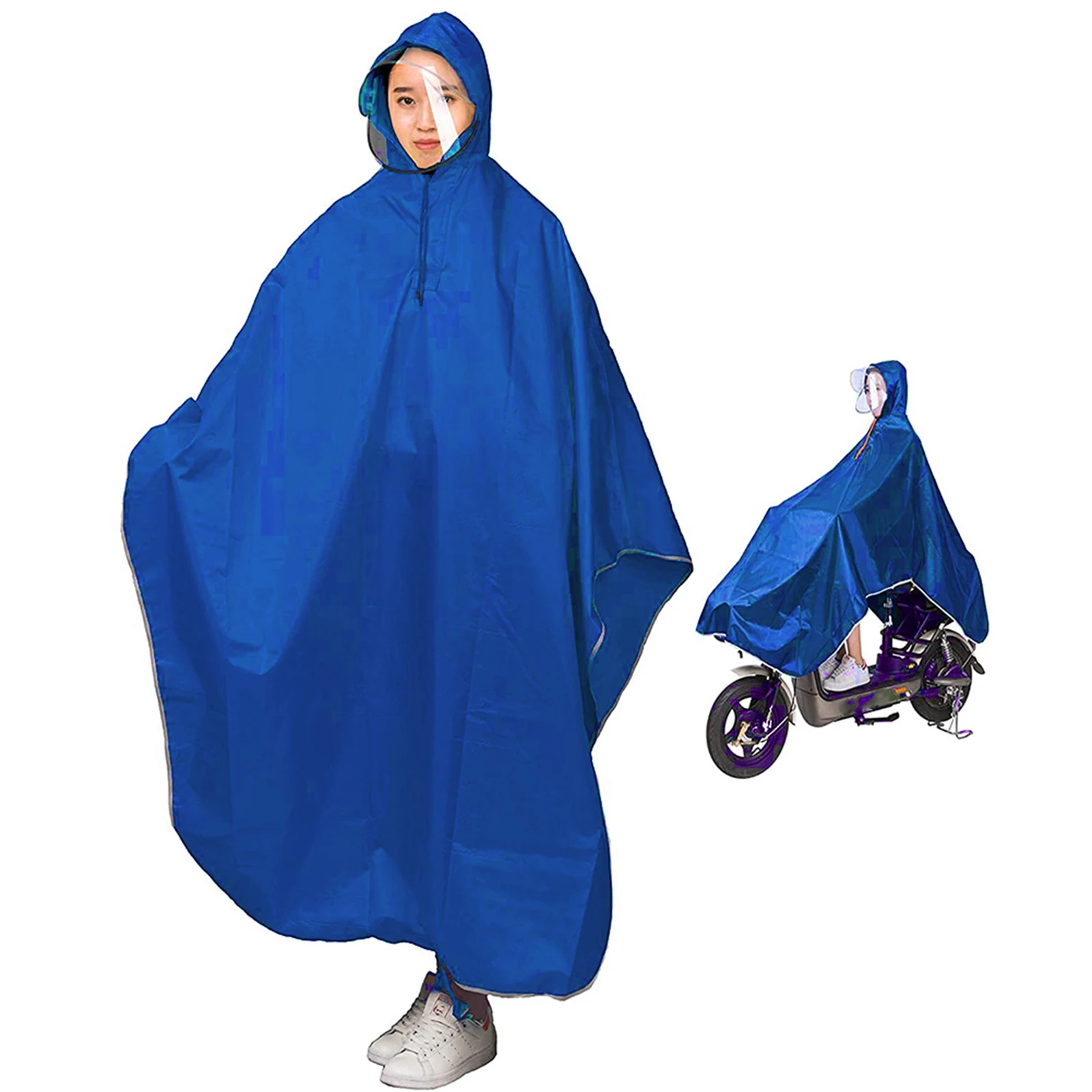 

Bicycle Rain Cape Thickened Oxford Cloth Waterproof Poncho Outdoor Windproof Bike Cycling Hooded Raincoat for Men Women