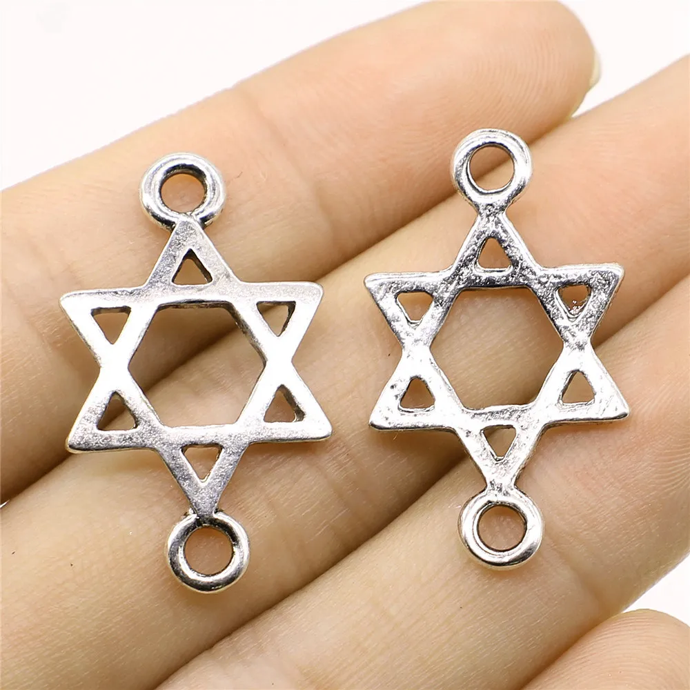 

Charm For Making Jewelry 1pcs Star Of David Connector Charms 19x32mm