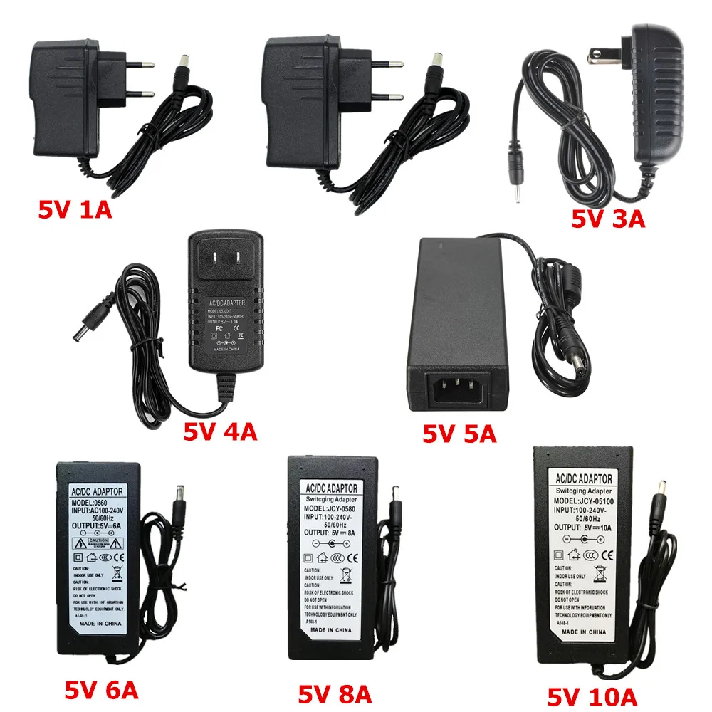 LED Power Adapter - DC 5V 12V 24V Lighting Transformer - AC 110V/220V to DC Switching Power Supply - 5.5mm*2.1~2.5mm Male Connector image 5