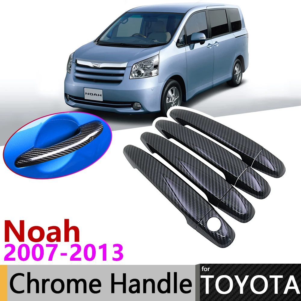 Черная накладка на дверную ручку из углеродного волокна для Toyota Noah NAV1 Voxy R70 2007 ~ 2013