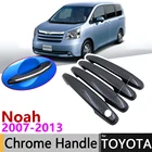 Черная накладка на дверную ручку из углеродного волокна для Toyota Noah NAV1 Voxy R70 2007  2013 2008 2009 2010 2011 2012, аксессуары, наклейки, Набор хромированной отделки